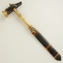 Load image into Gallery viewer, Antique Victorian Agate & Bronze Wax Seal Hammer, Barristers Lawyer Desk Stamp