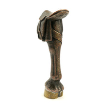 Load image into Gallery viewer, Antique Wax Seal Crown Monogram Figural Horse Leg, Saddle & Hoof, Equestrian Desk Stamp