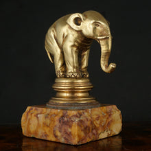 Load image into Gallery viewer, Antique French Gilt Bronze Elephant Wax Seal Desk Stamp Signed Garnier