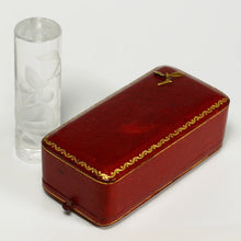 Load image into Gallery viewer, Antique Wax Seal Austrian Cut Crystal Intaglio Art Nouveau Mistletoe Pattern