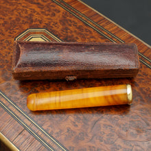Load image into Gallery viewer, Antique French 18K Gold Mounted Amber Cigarette Holder or Cheroot Holder, Etui Case