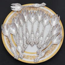 Load image into Gallery viewer, Frontenac by International Sterling Silver 12 Ice Cream Dessert Forks Set Lily Flower