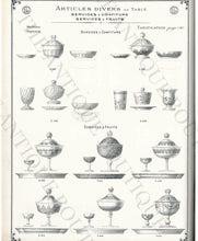 Load image into Gallery viewer, Antique French Baccarat Eugene Rousseau Enamel Glass Clair de Lune Fruit Dessert Compote Serving Set