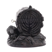 Load image into Gallery viewer, Antique Black Forest Hand Carved Wood Jewelry Box, Figural Pheasant / Grouse Game Bird, Lock & Key