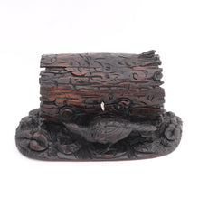 Load image into Gallery viewer, Antique Black Forest Hand Carved Wood Jewelry Box, Figural Pheasant / Grouse Game Bird, Lock & Key