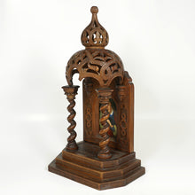 Load image into Gallery viewer, Antique Carved Wood Altar Piece Porcelain Portrait Plaque Virgin Mary & Infant Baby Jesus