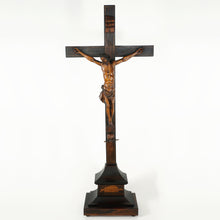 Load image into Gallery viewer, 30" Antique Carved Wood Jesus Christ Corpus Crucifix Church Altar Piece Religious Sculpture Statue Chapel Monastery