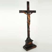 Load image into Gallery viewer, 30" Antique Carved Wood Jesus Christ Corpus Crucifix Church Altar Piece Religious Sculpture Statue Chapel Monastery