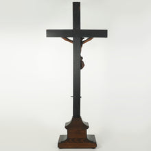Load image into Gallery viewer, 30" Antique Carved Wood Jesus Christ Corpus Crucifix Church Altar Piece Religious Sculpture Statue Chapel Monastery