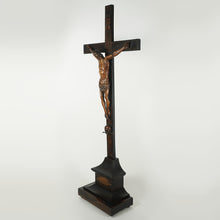 Load image into Gallery viewer, 30" Antique Carved Wood Jesus Christ Corpus Crucifix Church Altar Piece Religious Sculpture Statue Chapel Monastery