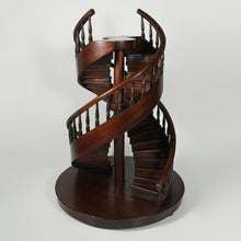 Load image into Gallery viewer, Vintage Mahogany Wood Double Spiral Staircase Architectural Model Maquette
