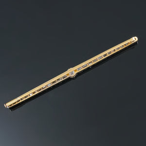 Antique Edwardian 14K Gold Diamond Bar Brooch Pin