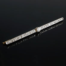 Load image into Gallery viewer, Antique Edwardian 14K Gold Diamond Bar Brooch Pin