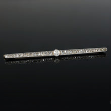 Load image into Gallery viewer, Antique Edwardian 14K Gold Diamond Bar Brooch Pin