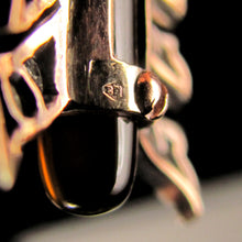 Load image into Gallery viewer, Antique French 18K Gold Rose Cut Diamonds Arrow Hat Stick Pin Brooch, Chalcedony Stone