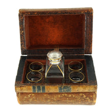 Load image into Gallery viewer, Antique French Trompe l’Oeil Books Liquor Caddy Tantalus Box, Decanter Shot Glasses Mini Bar