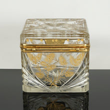 Load image into Gallery viewer, Antique French Cut Crystal Glass Box, Casket, Gilt Bronze Mounts