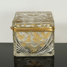 Load image into Gallery viewer, Antique French Cut Crystal Glass Box, Casket, Gilt Bronze Mounts