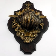 Load image into Gallery viewer, Antique French Bronze Holy Water Font, Limoges Enamel on Copper Miniature Portrait Plaque Painting of Jesus Christ