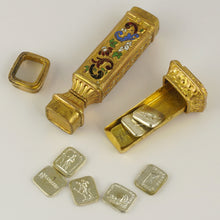 Load image into Gallery viewer, Antique French Enamel Multiple Wax Seal Set, Palais Royal Sceau Cachet Etui, Various Stamps Matrices