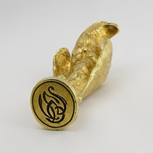 Load image into Gallery viewer, Signed Antique French Gilt Bronze Eagle Wax Seal Animalier Desk Stamp