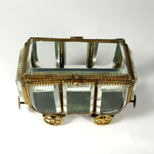 Load image into Gallery viewer, Antique Victorian Beveled Glass Jewelry Box Vitrine