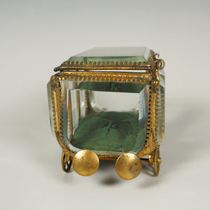 Antique Victorian Beveled Glass Jewelry Box Vitrine