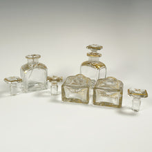 Load image into Gallery viewer, Antique French Perfume Caddy, Signed Alphonse Giroux Paris, Kingwood Box, Gilt Bronze & Hand Painted Porcelain Plaque, Baccarat Bottles