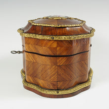 Load image into Gallery viewer, Antique French Perfume Caddy, Signed Alphonse Giroux Paris, Kingwood Box, Gilt Bronze & Hand Painted Porcelain Plaque, Baccarat Bottles