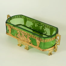 Load image into Gallery viewer, Antique French Empire Gilt Bronze Ormolu Glass Jardiniere Table Centerpiece