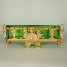Load image into Gallery viewer, Antique French Empire Gilt Bronze Ormolu Glass Jardiniere Table Centerpiece