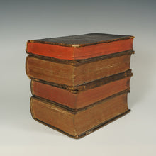 Load image into Gallery viewer, Antique French Trompe l’Oeil Books Liquor Caddy Tantalus Box, Decanter & Shot Glasses Secret Hidden Mini Bar