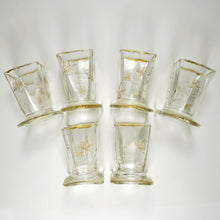 Load image into Gallery viewer, Antique French Glass Liquor Service, Aesthetic Style Gilded & Engraved Insects, Decanter & Cups Set