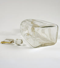 Load image into Gallery viewer, Antique French Glass Liquor Service, Aesthetic Style Gilded & Engraved Insects, Decanter & Cups Set