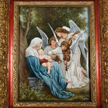 Load image into Gallery viewer, Antique French Hand Painted Porcelain Portrait Plaque Madonna & Baby Jesus, Dated 1899