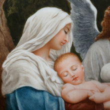 Load image into Gallery viewer, Antique French Hand Painted Porcelain Portrait Plaque Madonna & Baby Jesus, Dated 1899