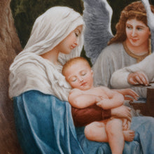 Load image into Gallery viewer, Antique French Hand Painted Porcelain Portrait Plaque Madonna & Baby Jesus, Dated 1899