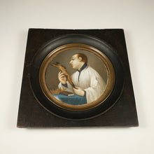 Load image into Gallery viewer, Antique Hand Painted Miniature Portrait Painting of St. Casimir, Religious Scene