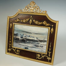 Load image into Gallery viewer, Antique French Napoleon III Empire Style Gilt Bronze Table Top Picture Photo Frame Ormolu Mahogany Wood