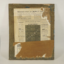 Load image into Gallery viewer, Antique French Chenille Embroidery Painted Silk Panel, Silkwork Embroidered Needlework Sampler, Country Pastoral Scene of Family