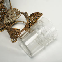Load image into Gallery viewer, Antique French Crystal Saint Louis Liquor Set, Decanters, Shot Glasses, Filigree Mounts