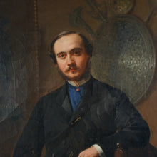 Load image into Gallery viewer, Antique Napoleon III era French Portrait of a Gentleman by Jacques Joseph Léopold Loustau (1815-1894)