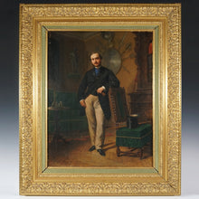 Load image into Gallery viewer, Antique Napoleon III era French Portrait of a Gentleman by Jacques Joseph Léopold Loustau (1815-1894)