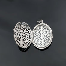Load image into Gallery viewer, Antique French .800 Silver Photo Locket Pendant, Ornate Filigree