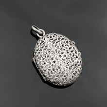 Load image into Gallery viewer, Antique French .800 Silver Photo Locket Pendant, Ornate Filigree