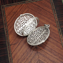 Load image into Gallery viewer, Antique French .800 Silver Photo Locket Pendant, Ornate Filigree