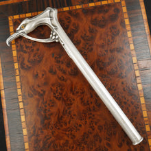 Load image into Gallery viewer, Antique Art Nouveau Silver Cane or Parasol Umbrella Handle Set, Eagle Head, Bat Wings & Glass Eyes