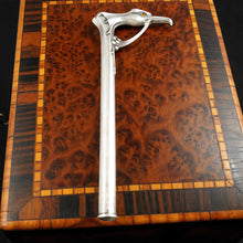 Load image into Gallery viewer, Antique Art Nouveau Silver Cane or Parasol Umbrella Handle Set, Eagle Head, Bat Wings & Glass Eyes