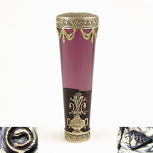 Load image into Gallery viewer, Antique French .800 Silver Mounted Amethyst Purple Glass Parasol Umbrella Handle or Dress Cane Handle