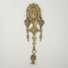 Load image into Gallery viewer, Antique French Silver Chatelaine Wax Seal Fob Chain Gilt Vermeil, Figural Decor
